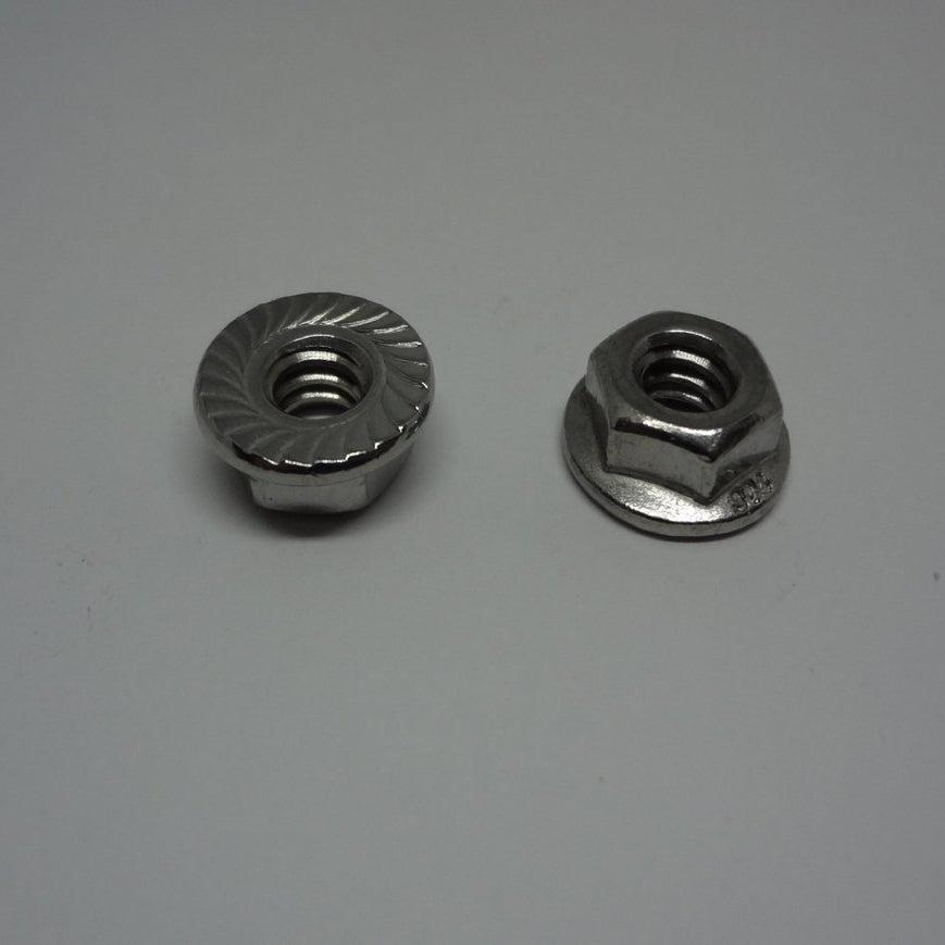 Flange Nuts Serrated, Stainless Steel, 1/4