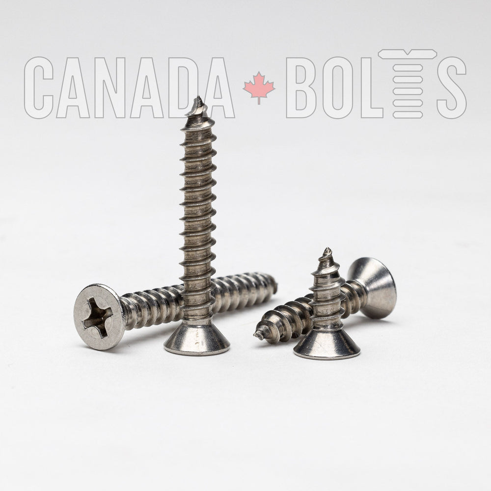 Imperial, Sheet Metal Screws, Phillips Flat Head, Stainless Steel, #10 - IS1213-3731, IS1213-3713, IS1213-3715, IS1213-3717, IS1213-3719, IS1213-3721, IS1213-3723, IS1213-3725, IS1213-3727, IS1213-3729, Canada Bolts