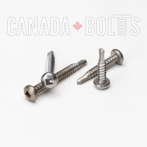 Imperial, Sheet Metal Screws, Square Drive Pan Head Self-Drilling, Stainless Steel, #6 - IS3022-3513, IS3022-3511, Canada Bolts