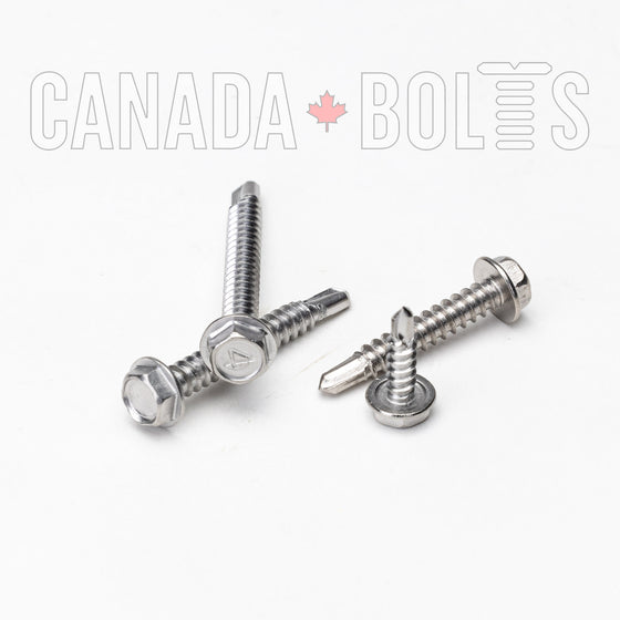 Imperial, Sheet Metal Screws, Hex Washers Head Self-Drilling, Stainless Steel, #6 - IS3041-3513, IS3041-3511, Canada Bolts