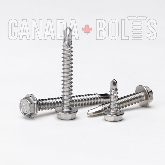 Imperial, Sheet Metal Screws, Hex Washers Head Self-Drilling, Stainless Steel, #6 - IS3041-3513, IS3041-3511, Canada Bolts