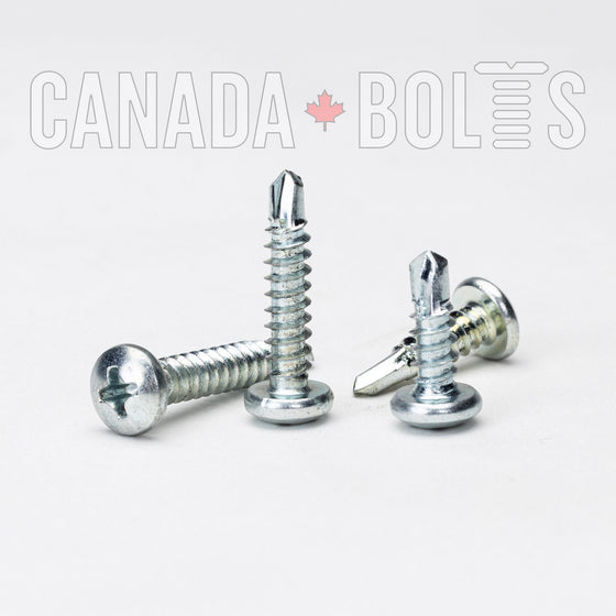 Imperial, Sheet Metal Screws, Phillips Pan Head Self-Drilling, Zinc Plated Steel, #10 - IZP012-3719 Canada Bolts