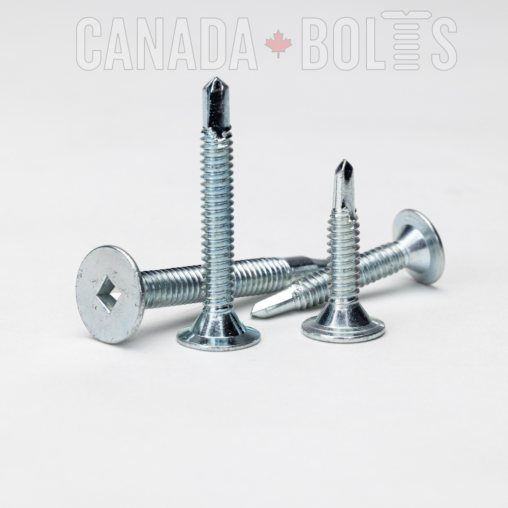 Imperial, Sheet Metal Screws, Square Drive Wafer Self-Drilling, Zinc Plated Steel, #12-24 - IZP028-1635 , IZP028-1627, IZP028-1629, IZP028-1631, Canada Bolts