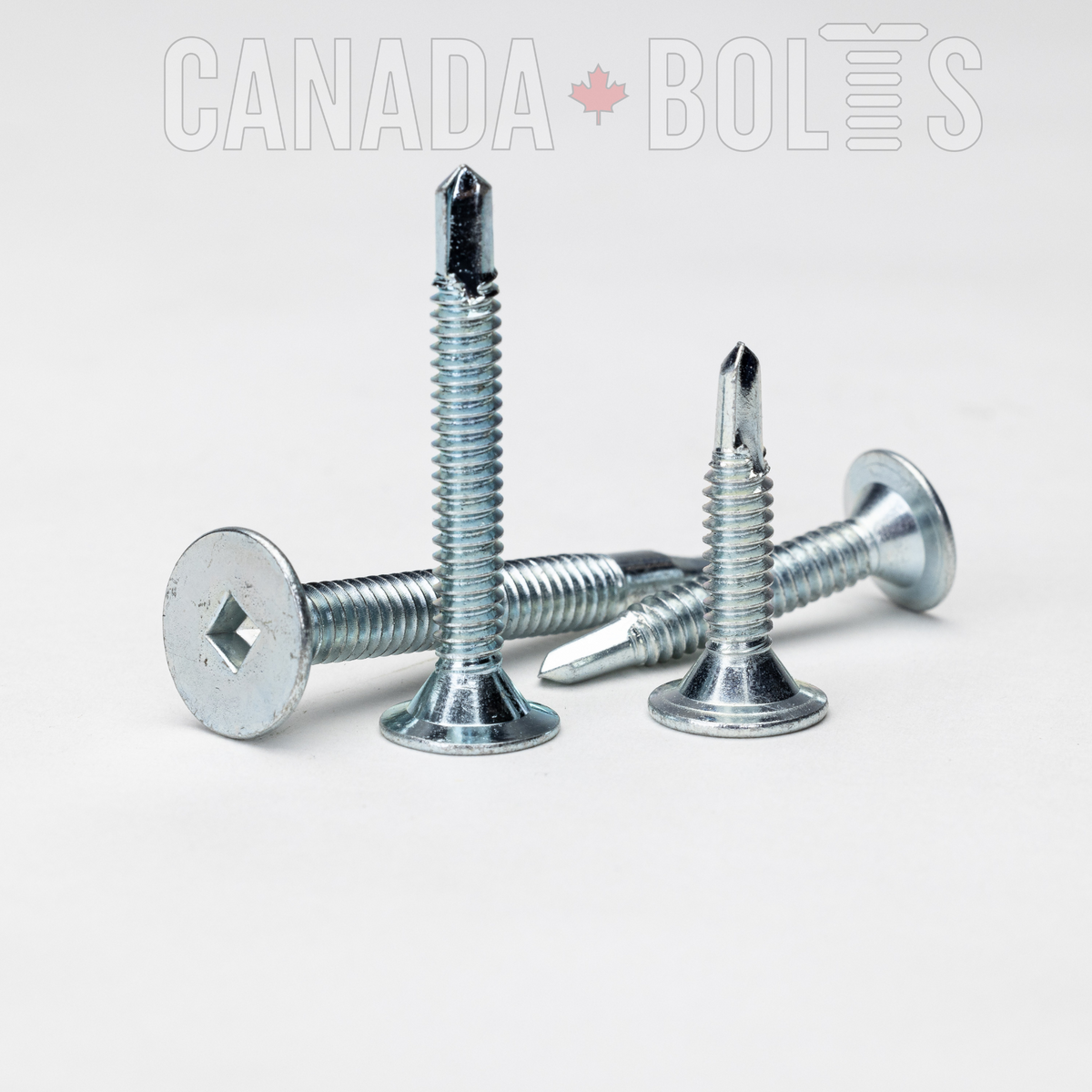 Imperial, Sheet Metal Screws, Square Drive Wafer SelfDrilling, Zinc