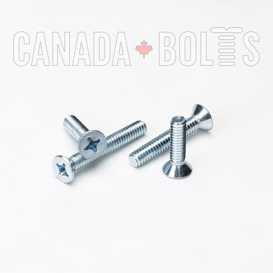Imperial, Machine Screws, Phillips Flat Head, Zinc Plated Steel, 1/4"-20 (#14-20) - IZP113-1733 Canada Bolts