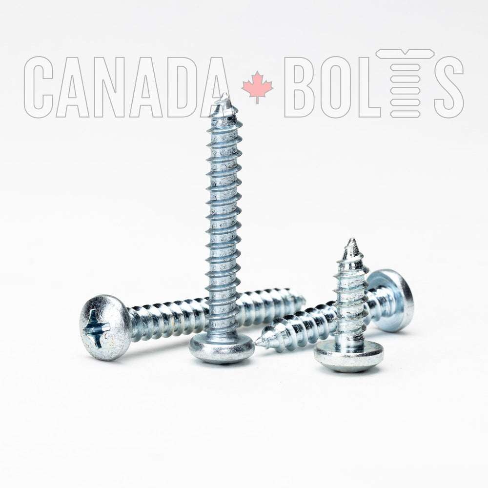 Imperial, Sheet Metal Screws, Phillips Pan Head, Zinc Plated Steel, #4 - IZP212-3317, IZP212-3307, IZP212-3311, IZP212-3313, IZP212-3315, Canada Bolts