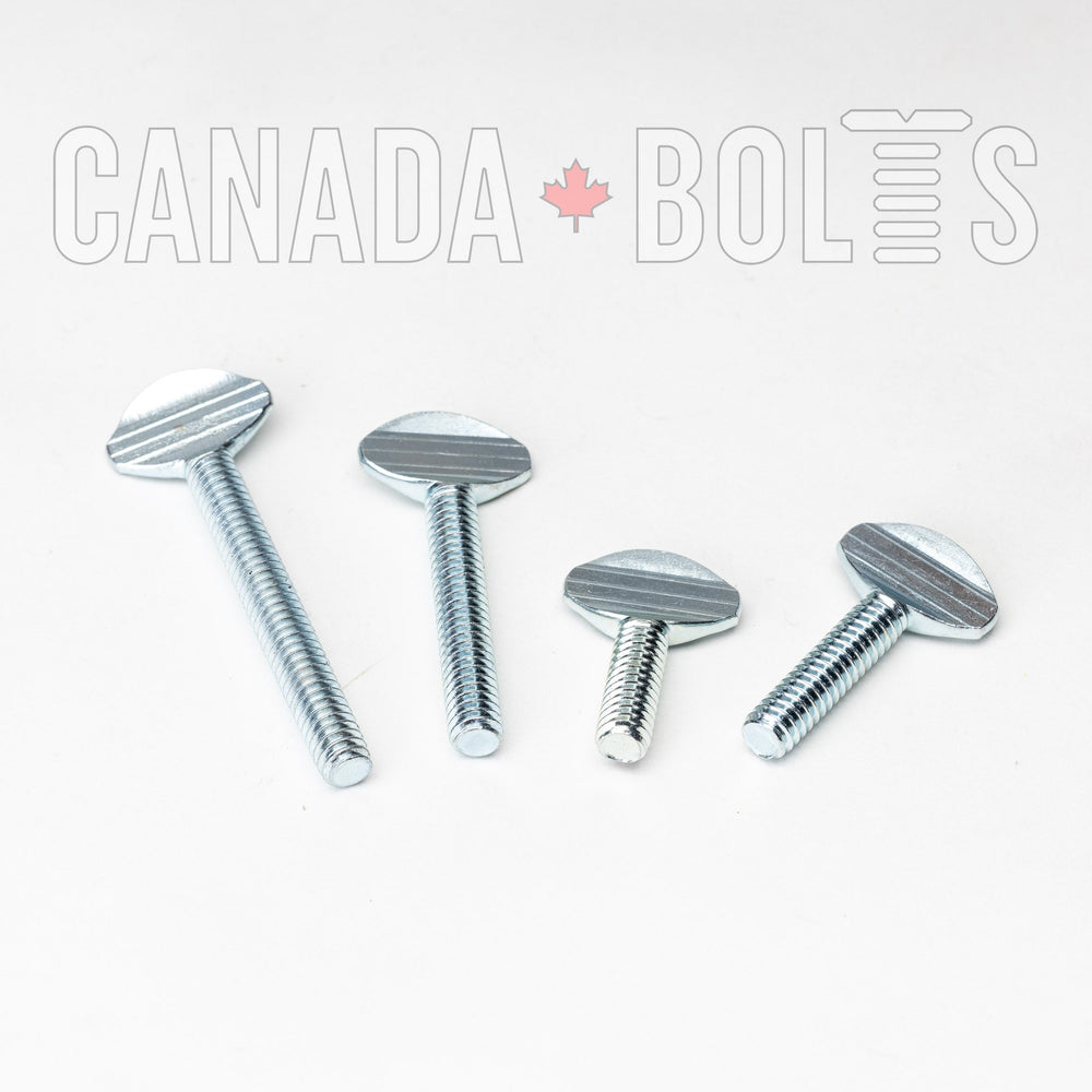 Imperial, Thumb Screws, Thumb Screws, Spade Head, Zinc Plated Steel, #10-24 - IZPA00-1419, IZPA00-1413, IZPA00-1417, Canada Bolts