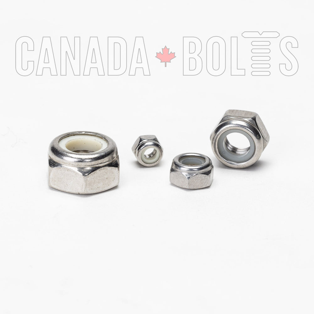 Metric, Hex Lock Nuts Nylon Insert, Stainless Steel - MS1246, MS1237, MS1239, MS1240, MS1241, MS1243, MS1244, MS1245, Canada Bolts