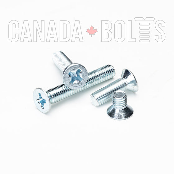 Metric, Machine Screws, Phillips Flat Head, Zinc Plated Steel, M3.5 - MZP113-4877-100 Canada Bolts
