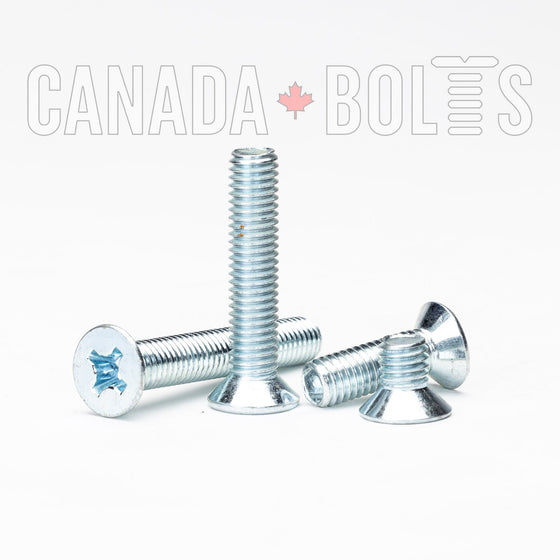 Metric, Machine Screws, Phillips Flat Head, Zinc Plated Steel, M3.5 - MZP113-4877-100 Canada Bolts