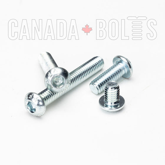 Metric, Machine Screws, Button Head, Zinc Plated Steel, M6 - MZP135-5182-100 Canada Bolts