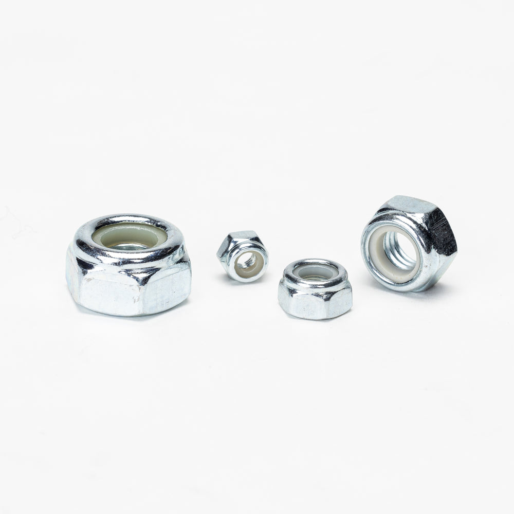 Écrou de blocage hexagonal métrique, insert en nylon, acier zingué M12-1.25