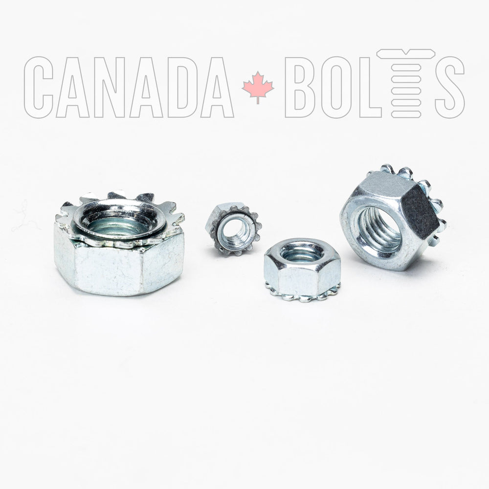 Metric, Keps K Lock Nuts, Zinc Plated Steel - MZP344, MZP339, MZP340, MZP341, MZP343, Canada Bolts