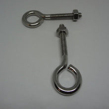  Eye Bolts, W/Nuts, Stainless Steel, 1/4"-20X2 1/2"