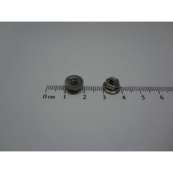Flange Nuts Serrated, Stainless Steel, M4