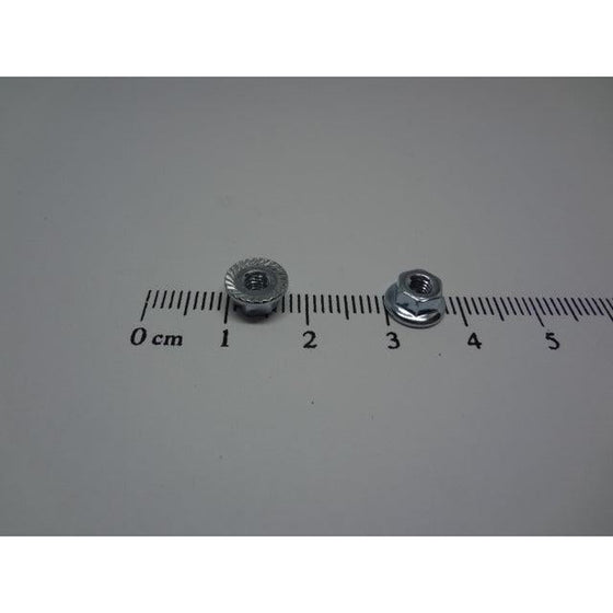 Flange Nuts Serrated, Zinc Plated, M3