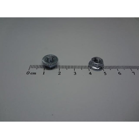 Flange Nuts Serrated, Zinc Plated, M5