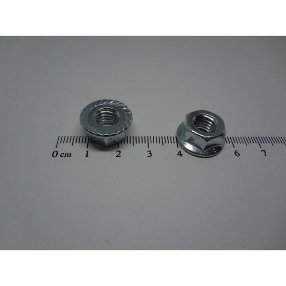 Flange Nuts Serrated, Zinc Plated, M8