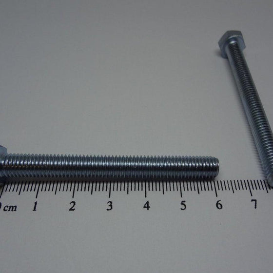Hex Bolt, Full Thread, Zinc Plated, M6X60mm
