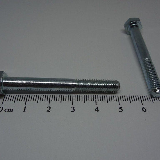 Hex Bolt, Partial Thread, Zinc Plated, M6X50mm