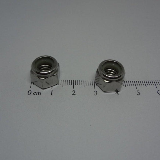 Hex Lock Nuts Nylon Insert, Stainless Steel, M8