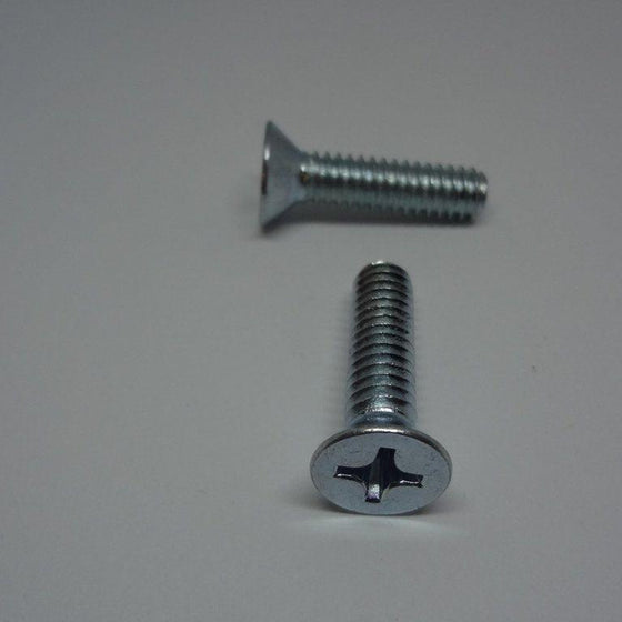 Machine Screws, Phillips Flat Head, Zinc Plated, 1/4"-20X1"