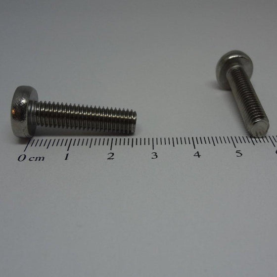 Machine Screws, Phillips Pan Head, Stainless Steel, M6X25mm