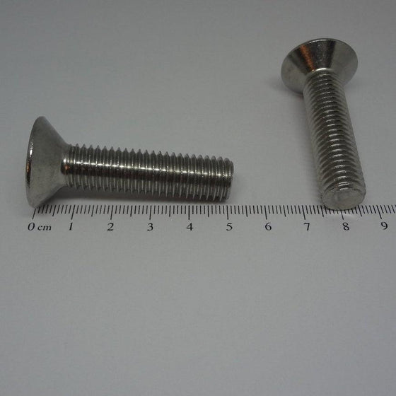Pk/10 Machine Screws, Socket Flat Head, Stainless Steel, M12X50mm