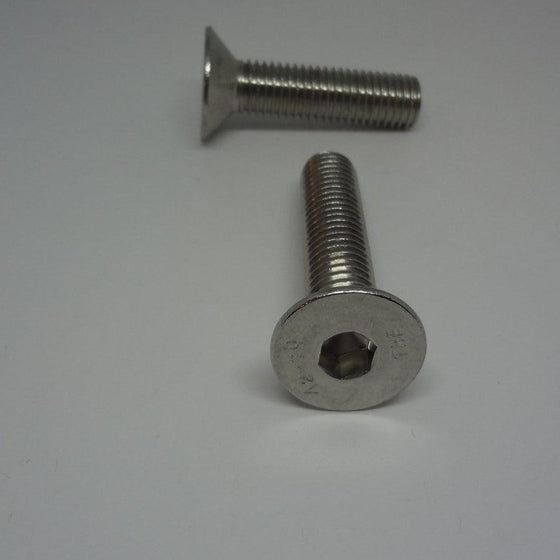 Pk/10 Machine Screws, Socket Flat Head, Stainless Steel, M12X50mm
