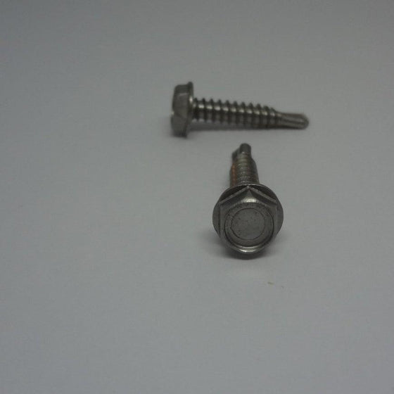 Sheet Metal Screws, Hex Washer Head Self Drilling, Stainless Steel, #10X1"