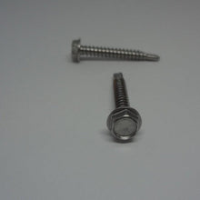  Sheet Metal Screws, Hex Washer Head Self Drilling, Stainless Steel, #8X1 1/4"