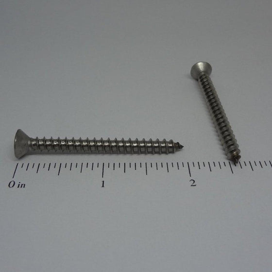 Sheet Metal Screws, Phillips Flat Head, Stainless Steel, #10X2"