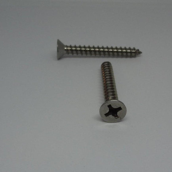 Sheet Metal Screws, Phillips Flat Head, Stainless Steel, #12X1 3/4"