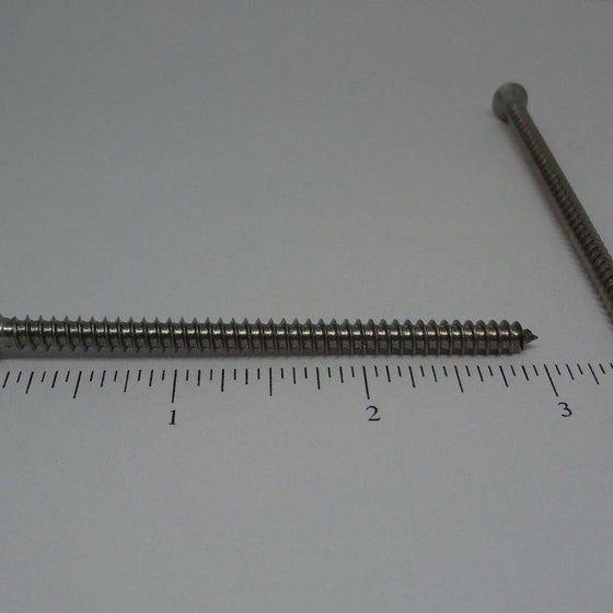 Sheet Metal Screws, Phillips Flat Head, Stainless Steel, #8X3"