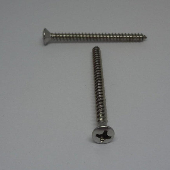 Sheet Metal Screws, Phillips Oval Head, Stainless Steel, #6X1 3/4"