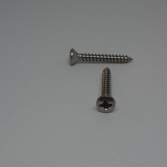 Sheet Metal Screws, Phillips Oval Head, Stainless Steel, #6X1"