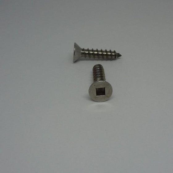 Sheet Metal Screws, Square Drive Flat Head, Stainless Steel, #12X1"