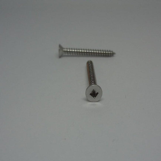 Sheet Metal Screws, Square Drive Flat Head, Stainless Steel, #4X1"