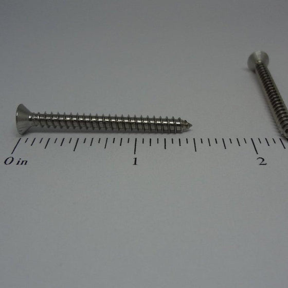 Sheet Metal Screws, Square Drive Flat Head, Stainless Steel, #6X1 1/2"