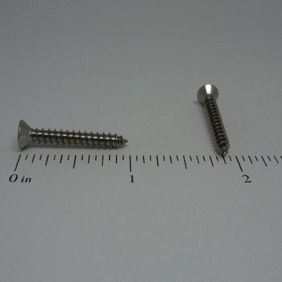 Sheet Metal Screws, Square Drive Flat Head, Stainless Steel, #6X1"