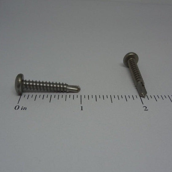 Sheet Metal Screws, Square Drive Pan Head Self Drilling, Stainless Steel, #8X1"