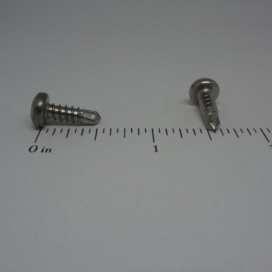 Sheet Metal Screws, Square Drive Pan Head Self Drilling, Stainless Steel, #8X1/2"