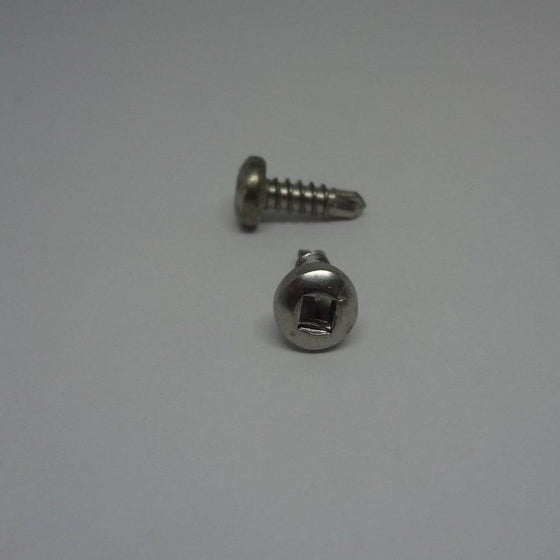 Sheet Metal Screws, Square Drive Pan Head Self Drilling, Stainless Steel, #8X1/2"
