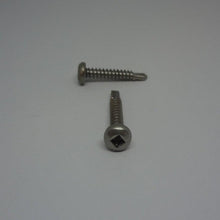  Sheet Metal Screws, Square Drive Pan Head Self Drilling, Stainless Steel, #8X1"