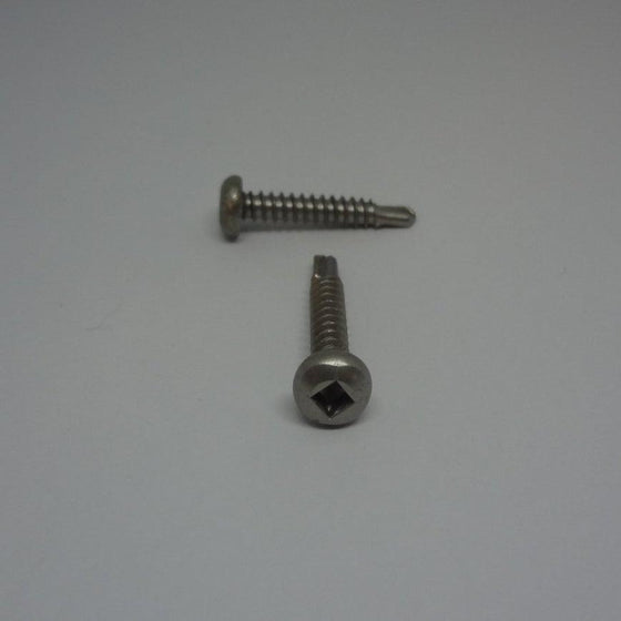 Sheet Metal Screws, Square Drive Pan Head Self Drilling, Stainless Steel, #8X1"