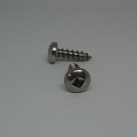 Sheet Metal Screws, Square Drive Pan Head, Stainless Steel, #10X5/8"