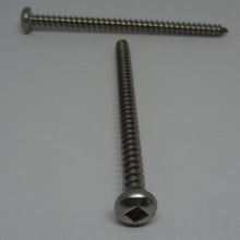  Sheet Metal Screws, Square Drive Pan Head, Stainless Steel, #8X2 1/2"