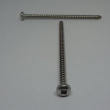  Sheet Metal Screws, Square Drive Pan Head, Stainless Steel, #8X3"