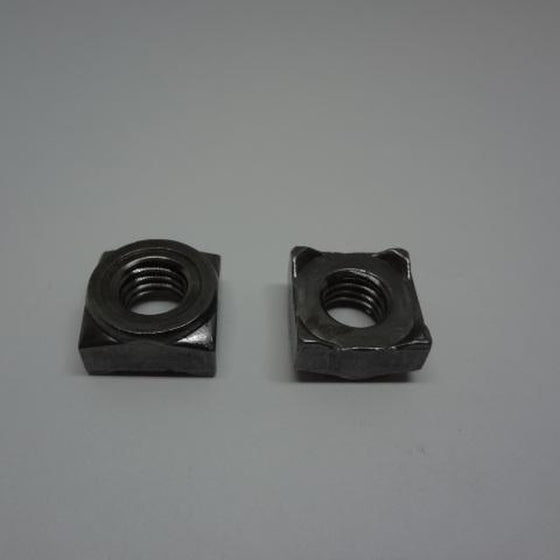 Square Weld Nuts, Bare Metal, M8